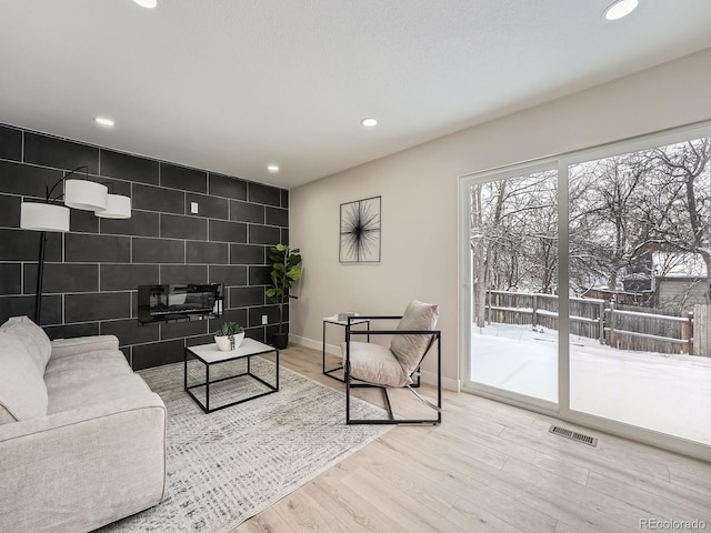 living room with wood-type flooring