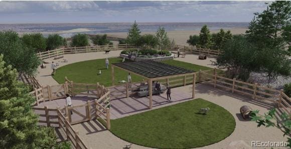surrounding community with fence