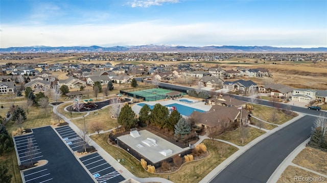 aerial view featuring a mountain view