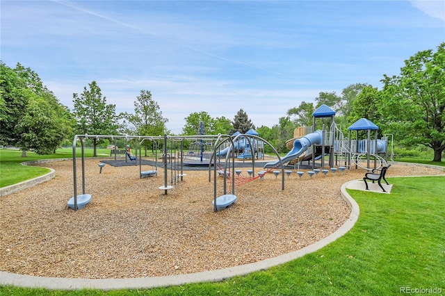 communal playground featuring a yard