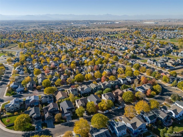 drone / aerial view with a mountain view