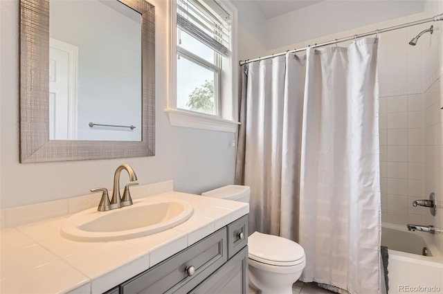 7866 Witney Pl, Lone Tree, CO 80124 - bathroom with vanity and shower / bath combo with shower curtain