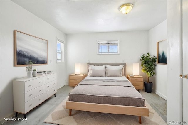 bedroom featuring light hardwood / wood-style floors