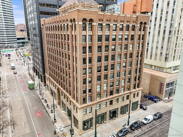 view of building exterior with a view of city