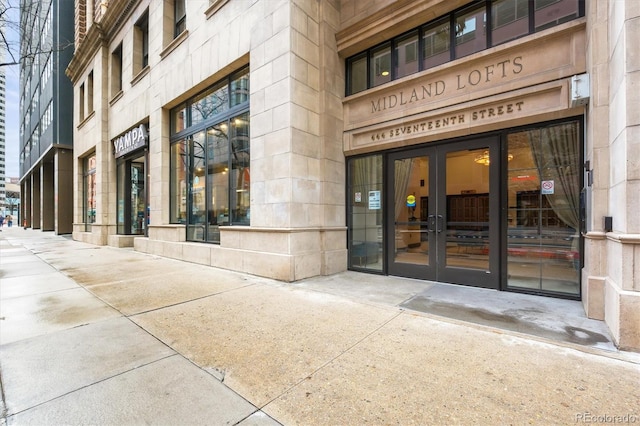 444 17th St Unit 603, Denver, CO 80202 - property entrance featuring stone siding and french doors