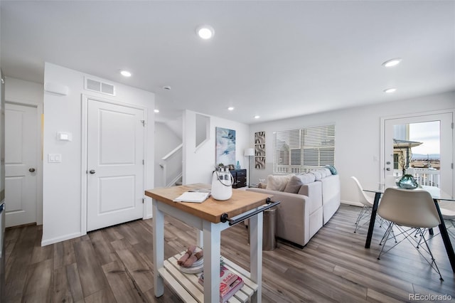 living room featuring hardwood / wood-style floors