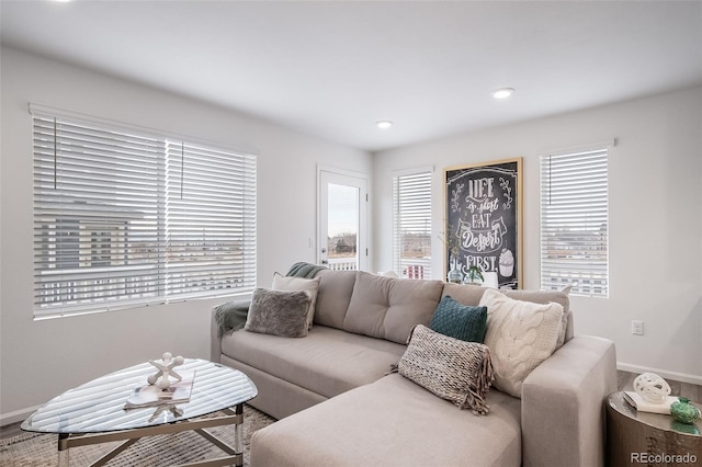 living room with a healthy amount of sunlight