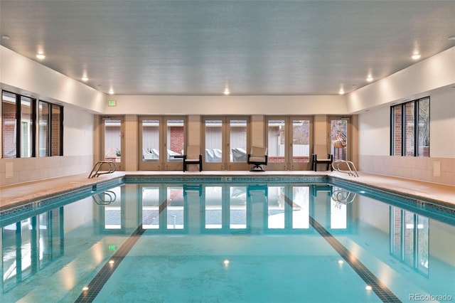pool with french doors