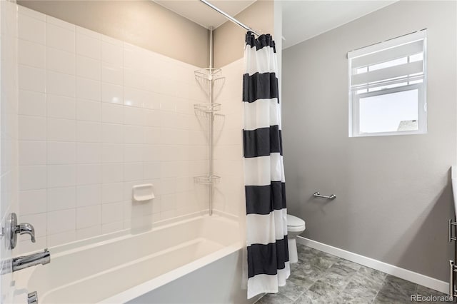764 N Quatar St, Aurora, CO 80018 - bathroom featuring baseboards and shower / bathtub combination with curtain