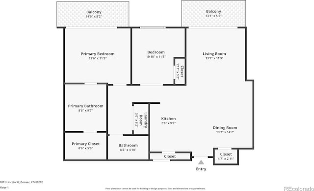 2001 Lincoln St Unit 2213, Denver, CO 80202 - room layout