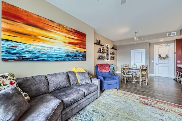 2001 Lincoln St Unit 2213, Denver, CO 80202 - living room featuring wood finished floors and baseboards