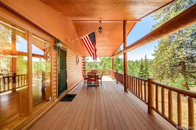 142 Summit Way, Bailey, CO 80421 - deck featuring outdoor dining area