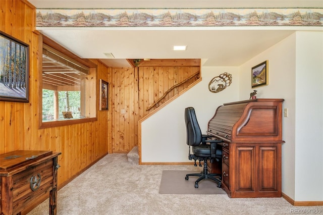 142 Summit Way, Bailey, CO 80421 - office featuring wooden walls and carpet floors