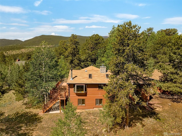 142 Summit Way, Bailey, CO 80421 - view from above of property featuring a mountainous background and a forest
