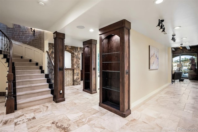 interior space featuring ornate columns