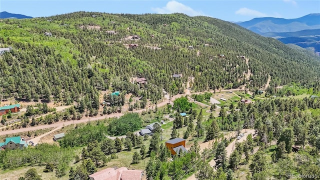 bird's eye view with a mountain view