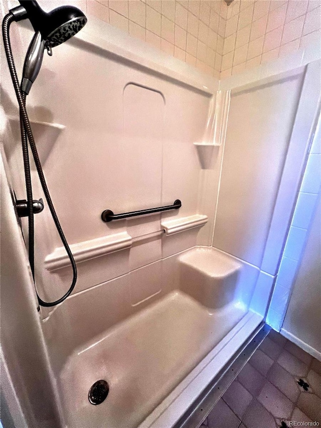 bathroom with a shower