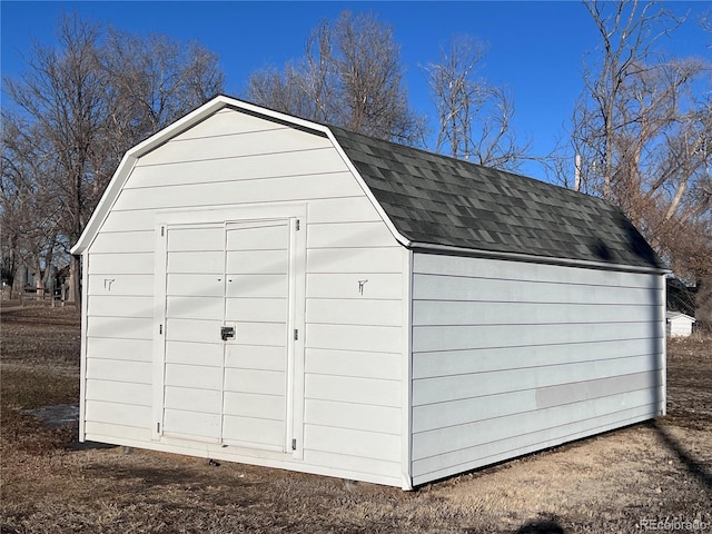 view of shed