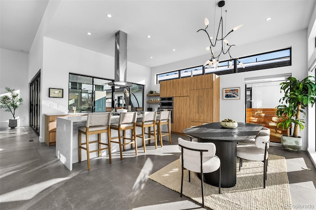 dining area featuring recessed lighting and a healthy amount of sunlight