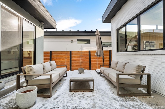 view of patio with an outdoor living space