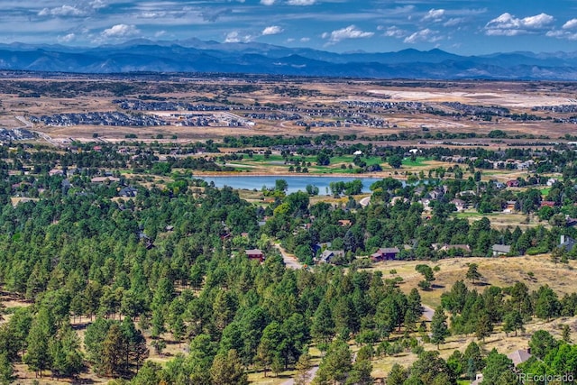 bird's eye view featuring a mountain view