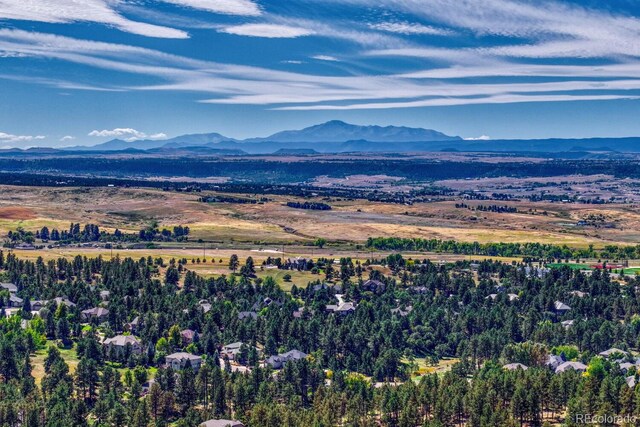 bird's eye view featuring a mountain view