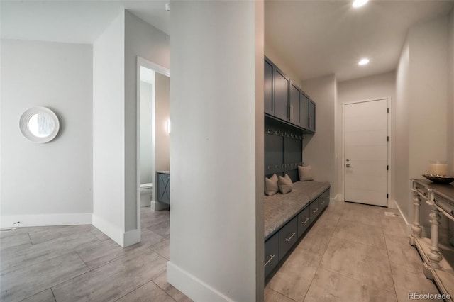 3585 Meadow Run Cir, Colorado Springs, CO 80908 - mudroom featuring baseboards and recessed lighting