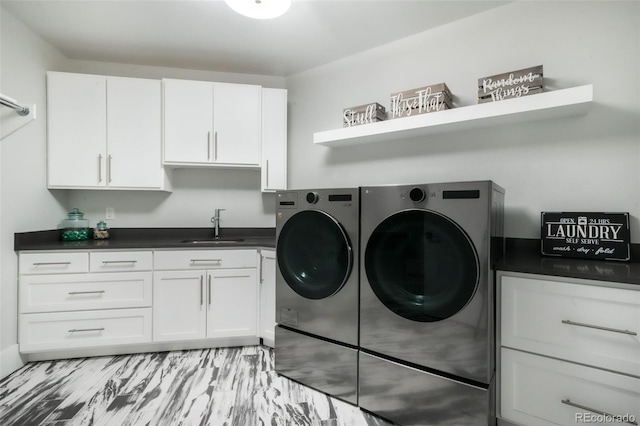3585 Meadow Run Cir, Colorado Springs, CO 80908 - laundry area with separate washer and dryer and cabinet space