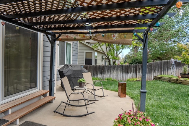 17018 Carr Ave, Parker, CO 80134 - view of patio featuring a grill, entry steps, and a pergola