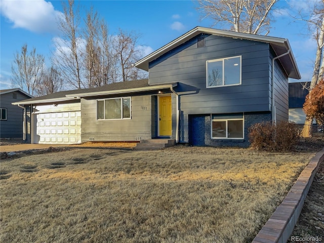 view of split level home