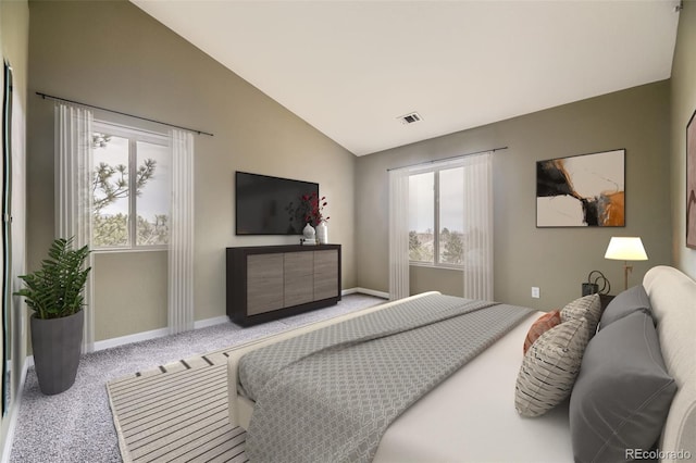 7415 S Alkire St Unit 302, Littleton, CO 80127 - carpeted bedroom featuring multiple windows, baseboards, and high vaulted ceiling