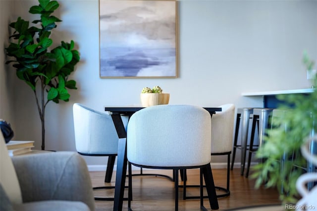 dining space featuring hardwood / wood-style floors