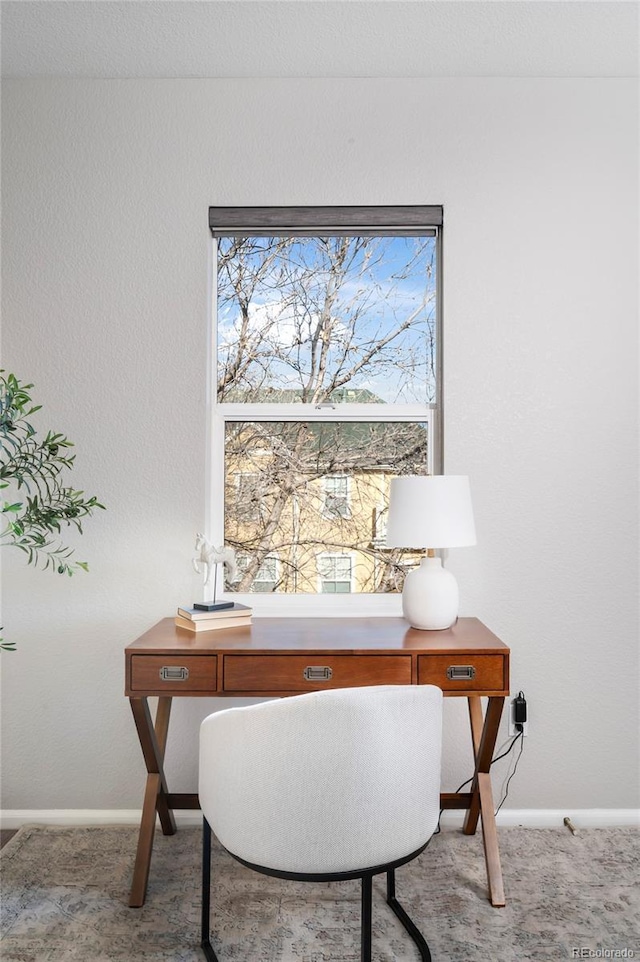 view of carpeted office