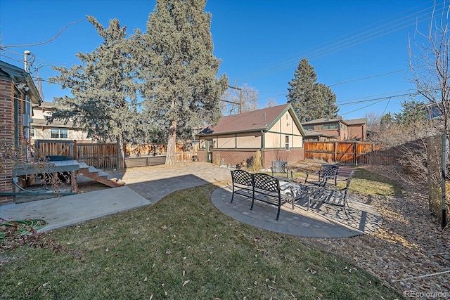 view of yard with a patio area