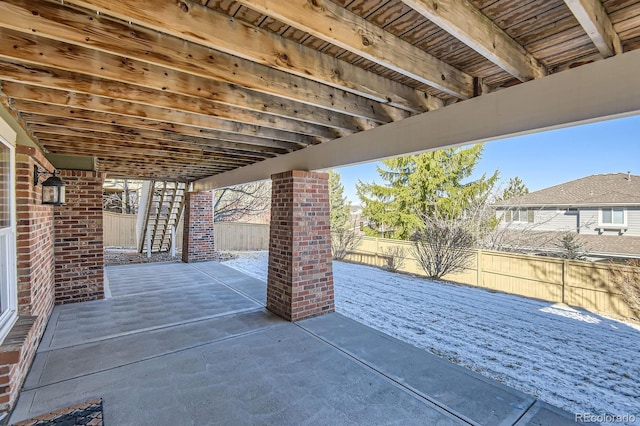 view of patio featuring a fenced backyard