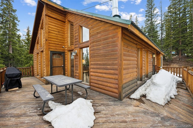 585 Miners Way, Fairplay, CO 80440 - wooden terrace featuring grilling area