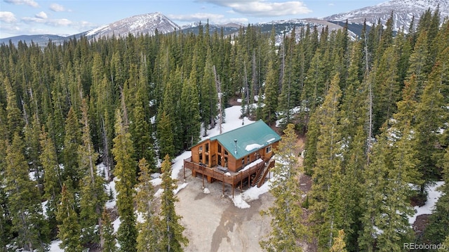 585 Miners Way, Fairplay, CO 80440 - drone / aerial view of mountains and a heavily wooded area