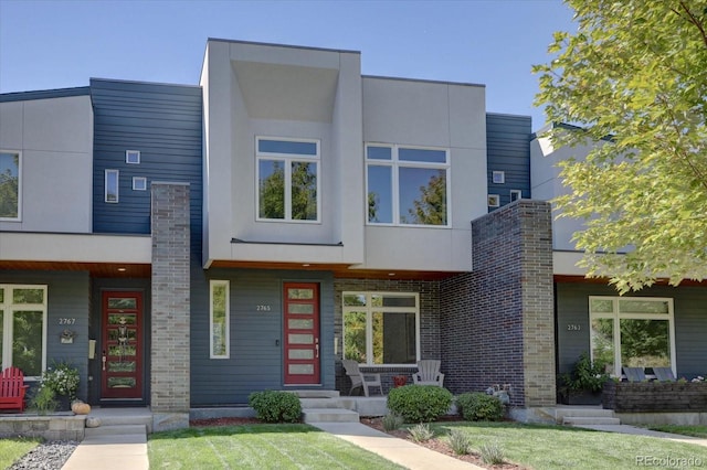 contemporary house with a porch