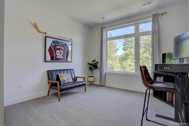 view of carpeted office