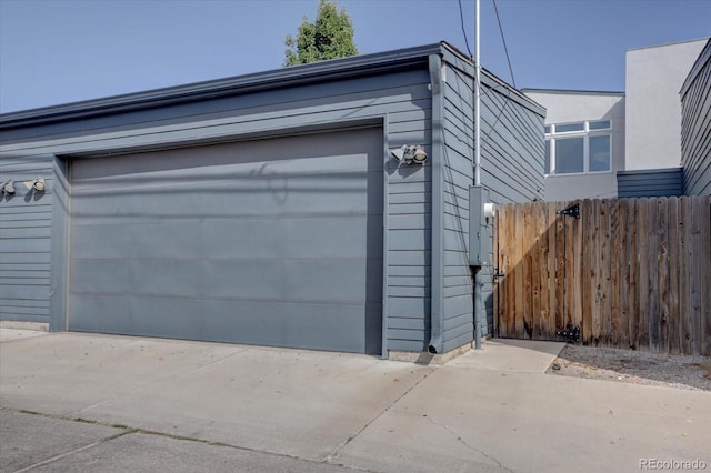 view of garage