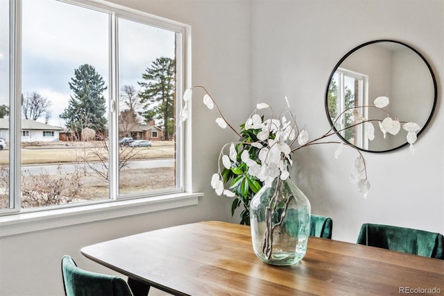 dining space featuring breakfast area