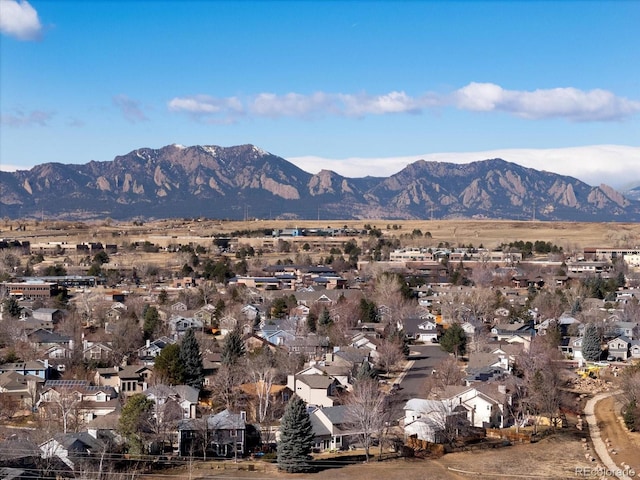 mountain view with a residential view