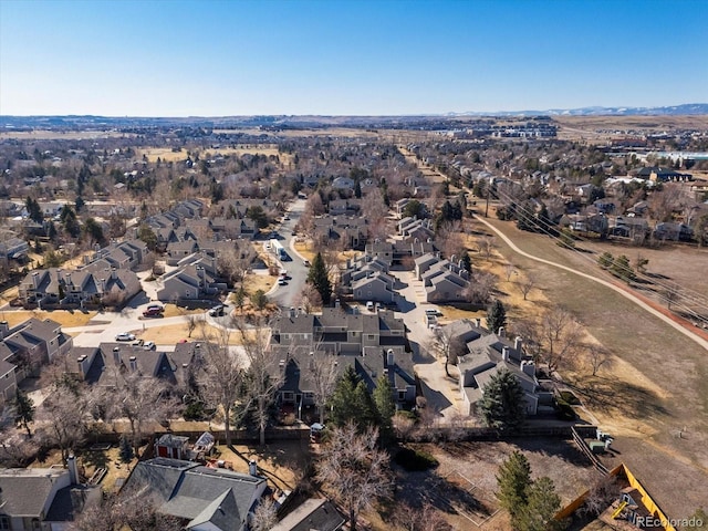 bird's eye view featuring a residential view