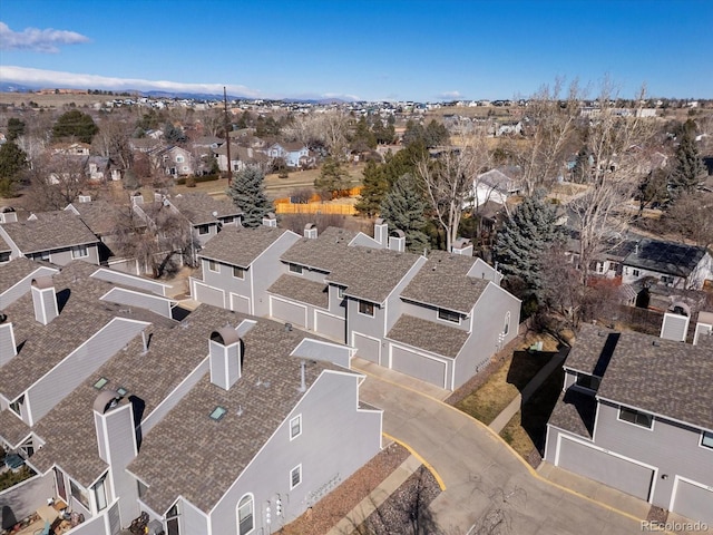 bird's eye view with a residential view