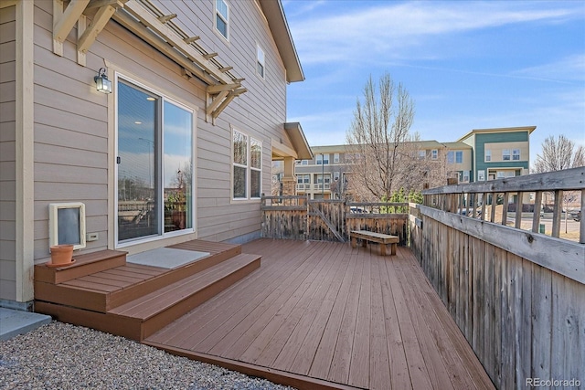 deck featuring a residential view