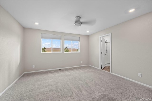 13870 Ash Cir, Brighton, CO 80602 - unfurnished bedroom with carpet floors, recessed lighting, ensuite bath, and ceiling fan