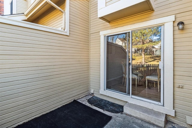 view of doorway to property