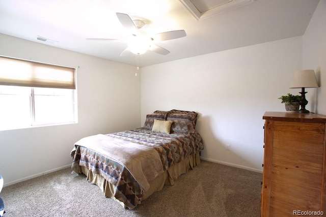 18709 E 47th Dr, Denver, CO 80249 - bedroom featuring visible vents, carpet flooring, baseboards, and ceiling fan