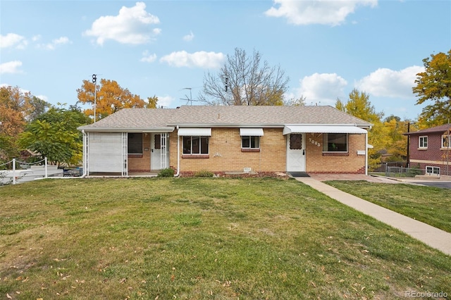 view of front of home with a front yard