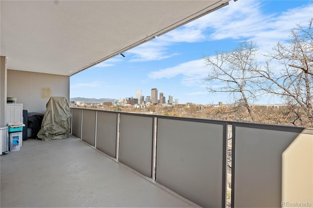 balcony with a view of city